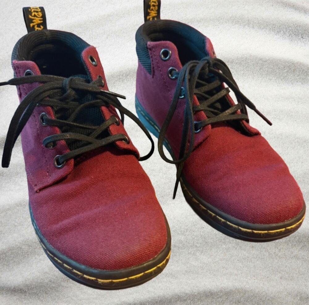 Dr. Martens Belmont Burgundy Canvas Chukka Boots Women’s 5